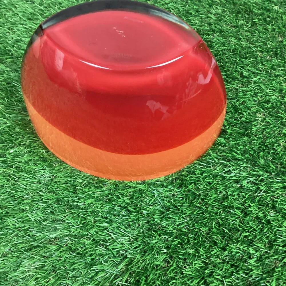 Waterford Evolution Orange Red Stripe Oval Modern Glass Vase